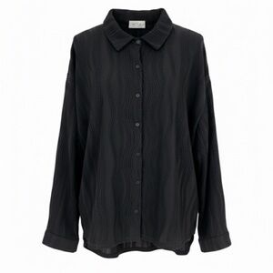 Kaleigh Black Button Up Blouse Size Medium